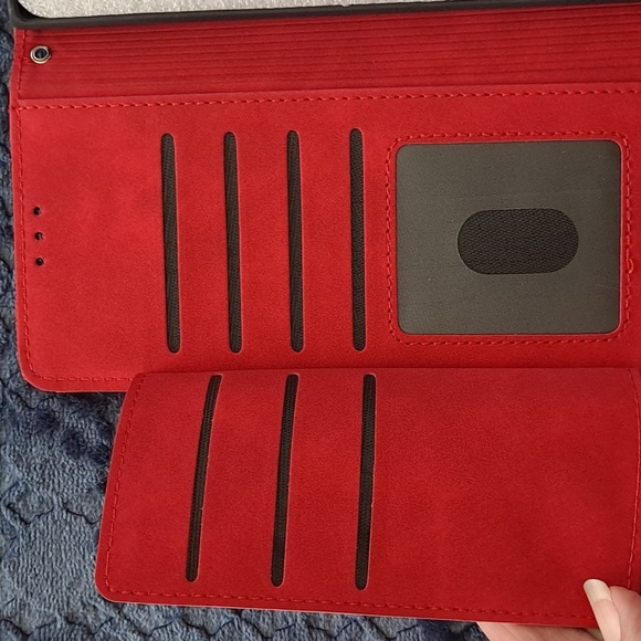 Samsung Red Cell Phone Case Wallet Western Style NWOT - Picture 4 of 5